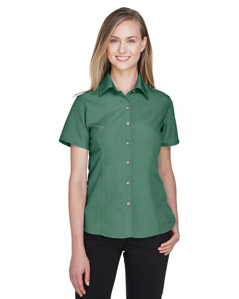 Harriton Ladies' Barbados Textured Camp Shirt view 7