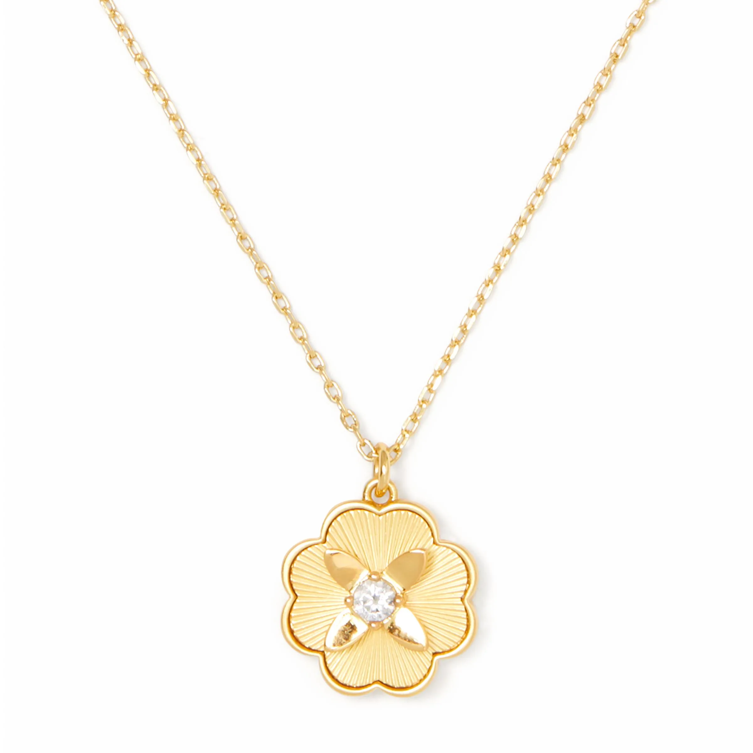kate spade new york Heritage Bloom Pendant - Clear/Gold