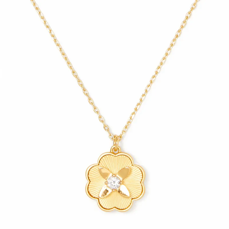 kate spade new york Heritage Bloom Pendant - Clear/Gold