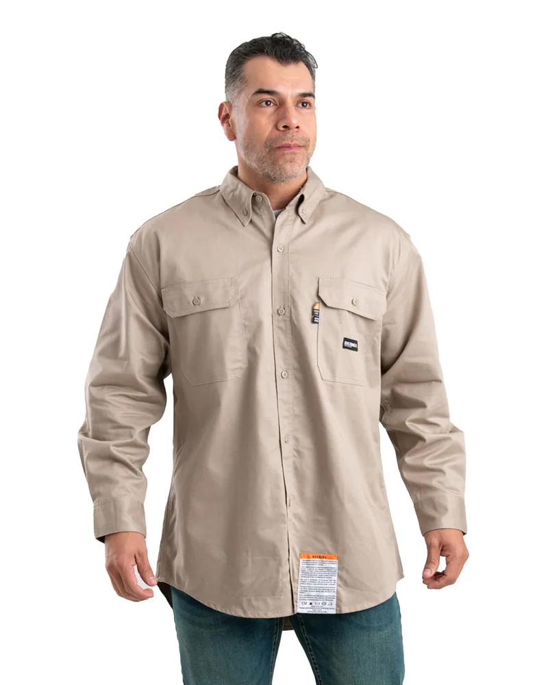 Berne Apparel Men's Flame-Resistant Button-Down Work Shirt