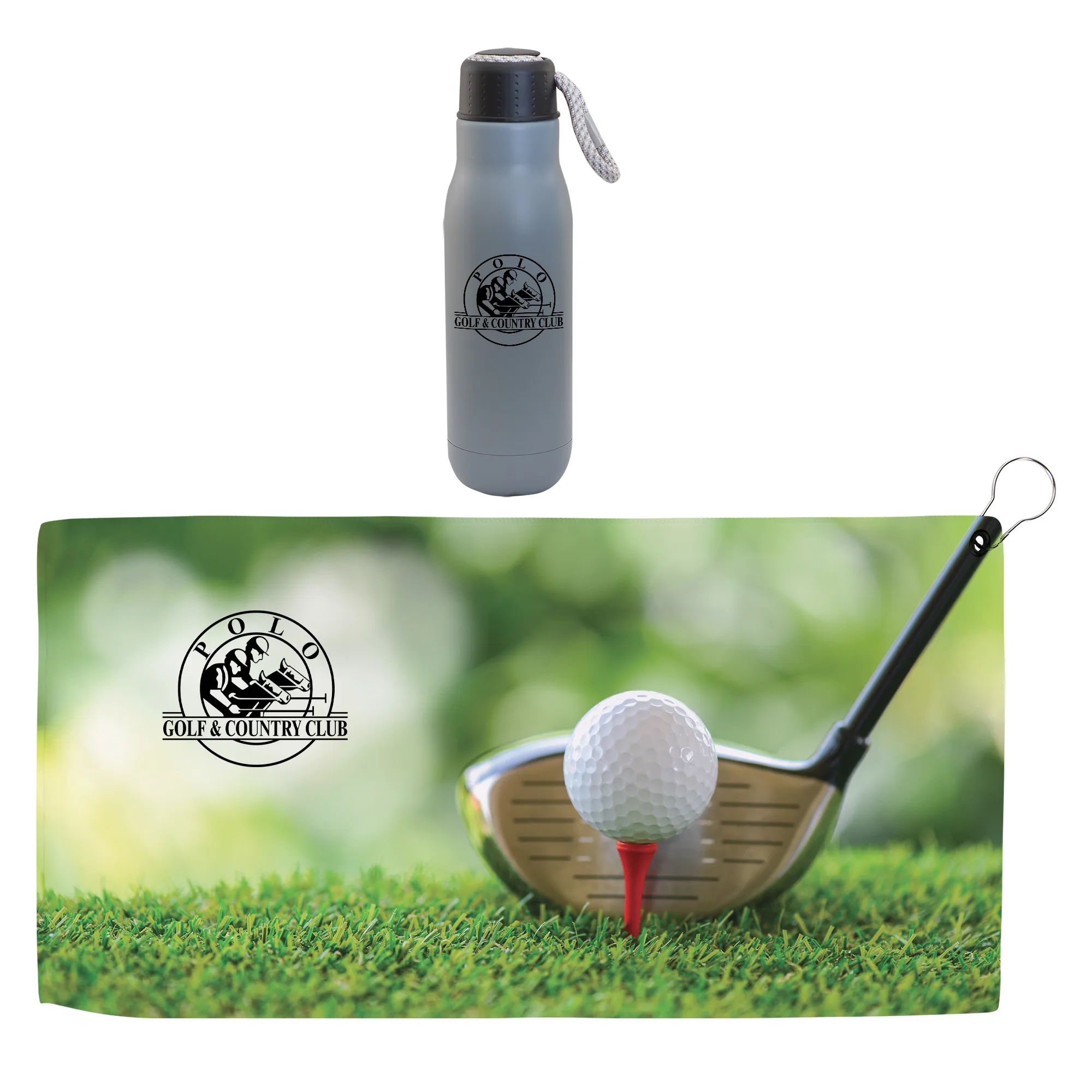 Hole in One 16oz Matte Stainless Steel Insulated Bottle & Golf Towel Gift Set view 2