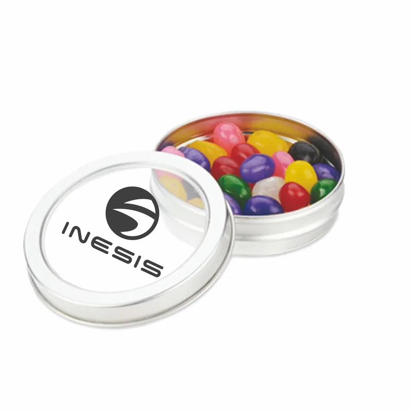 2.5 Oz. Top View Tin w/Assorted Jelly Beans