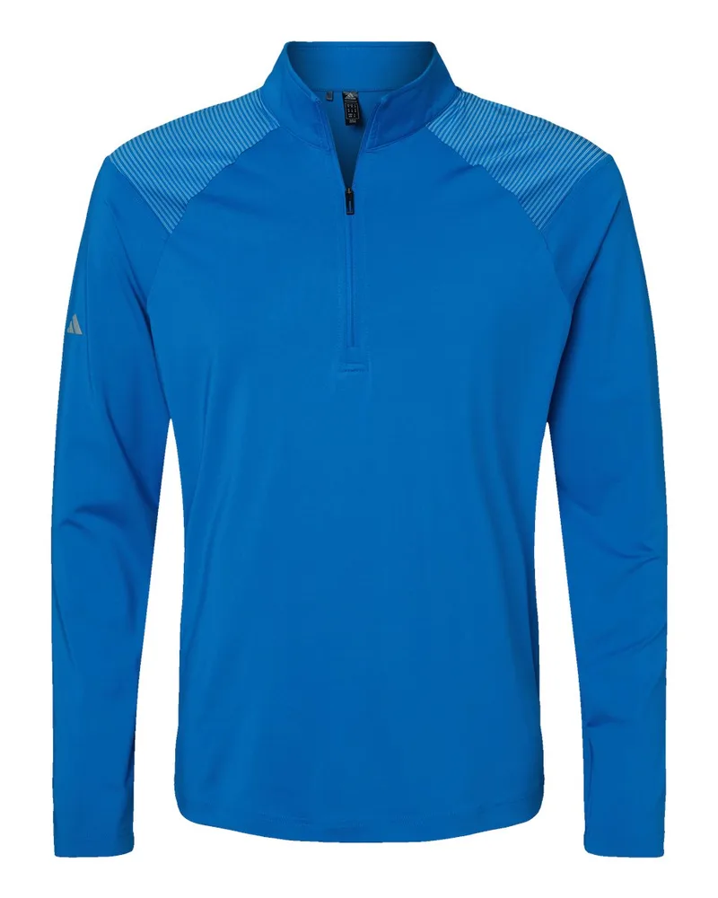 Adidas® Shoulder Stripe Quarter Zip Pullover Shirt view 3