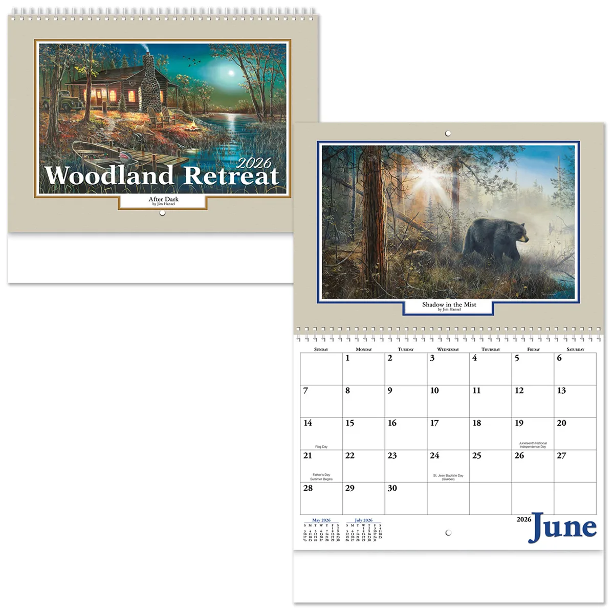 Full Color Woodland Retreat Spiral Wall Calendar view 3