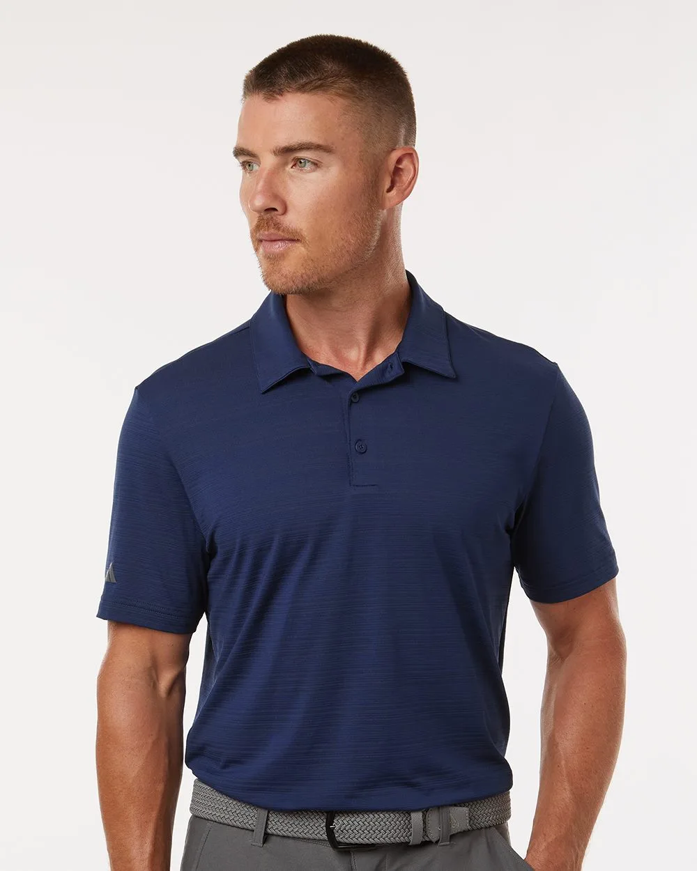 Adidas® Men's Textured Stripe Polo Shirt view 2