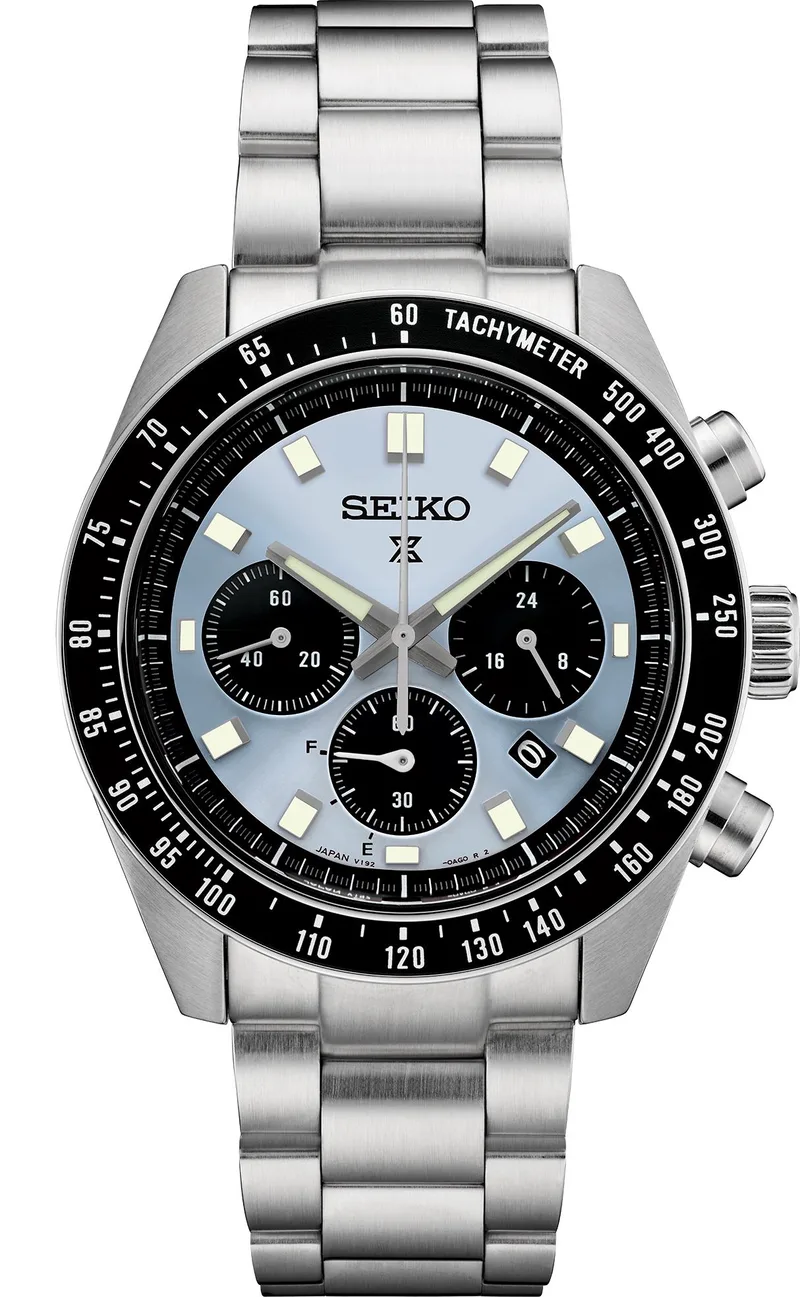 Seiko Watch Prospex Ss Solar Chronograph Silver Dial