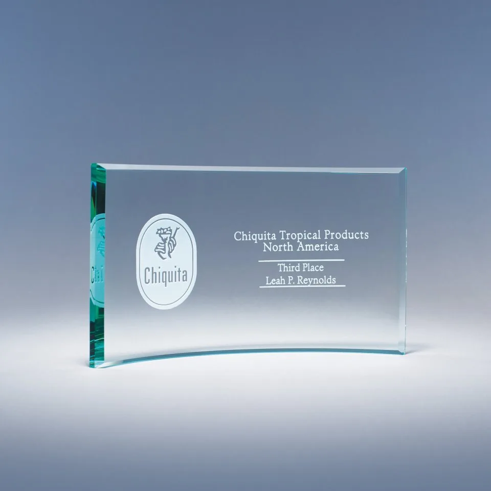5" Jade Crystal Arc Award
