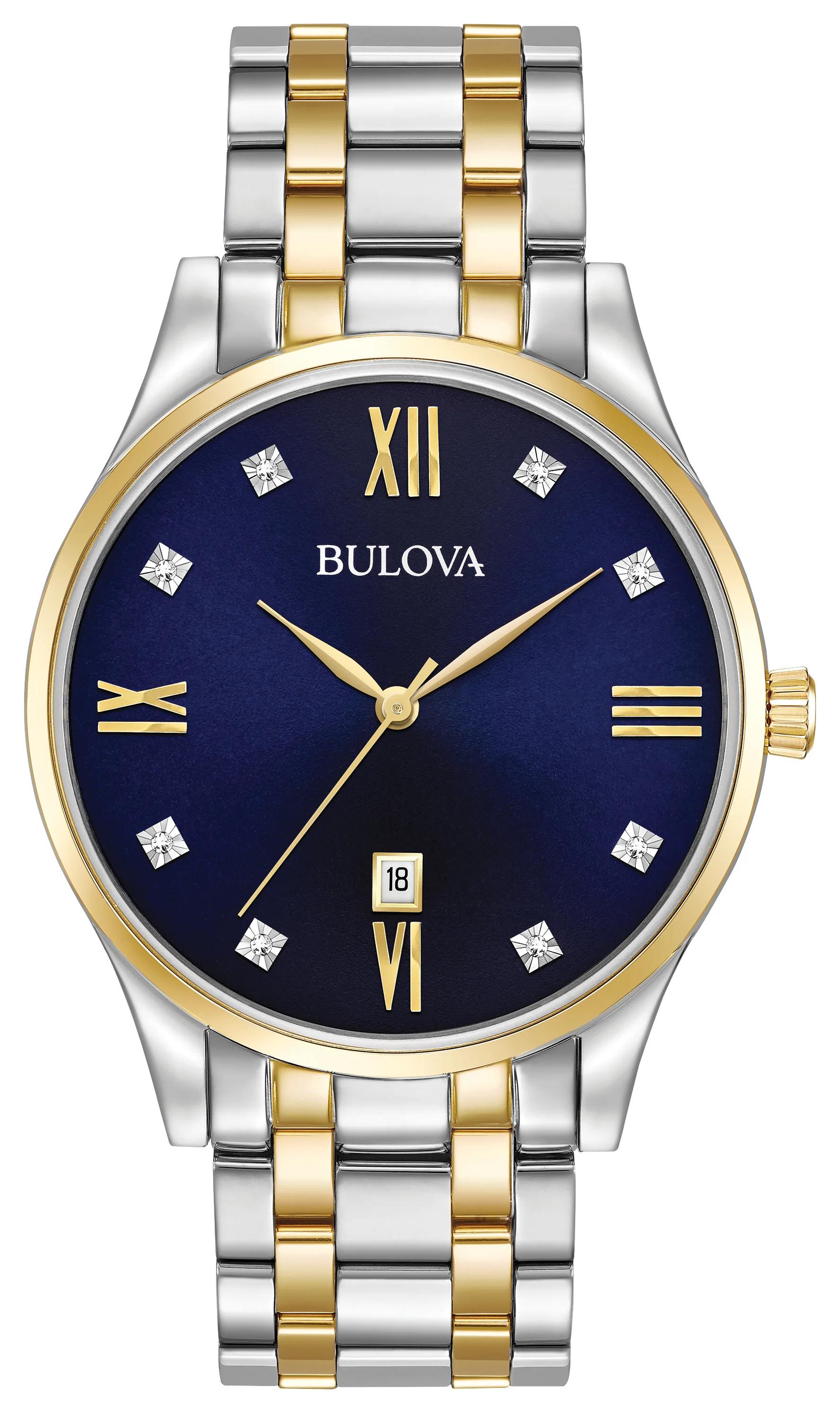 Bulova Watches Men's Diamond Collection Watch, Blue Dial