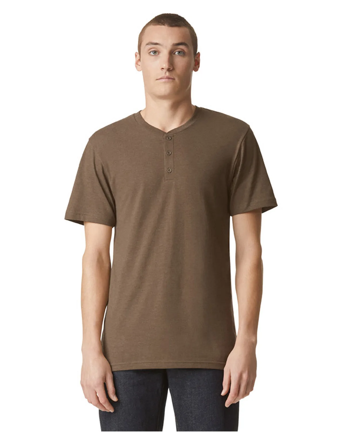 American Apparel Unisex CVC Henley T-Shirt view 2