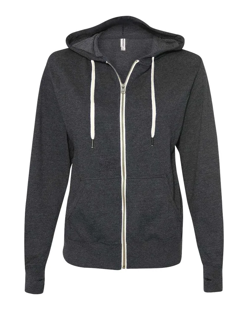 Independent Trading Co.® Unisex Heathered French Terry Full-Zip Hooded Sweatshirt view 5