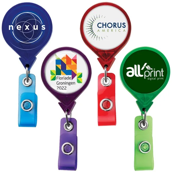 Jumbo Round Retractable Badge Reel, translucent color