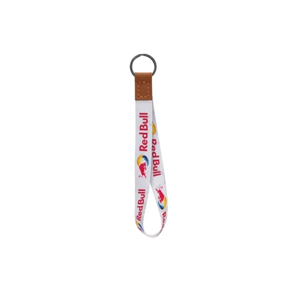 Dye Sublimated Keychain with Leather Accent view 7
