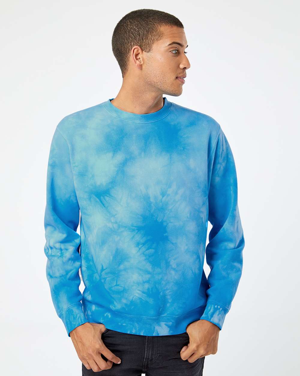 Independent Trading Co.® Unisex Midweight Tie-Dyed Crewneck Sweatshirt