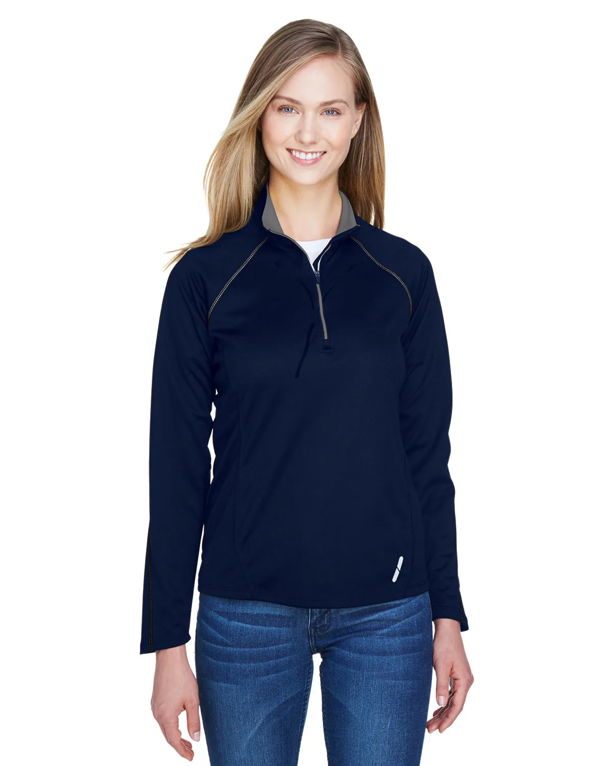 NORTH END Ladies' Radar Quarter-Zip Performance Long-Sleeve Top view 4
