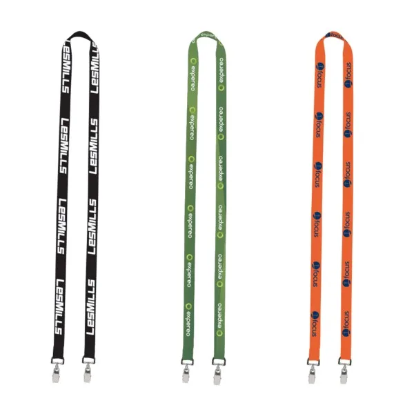 IMPORT Rush 1/2" Dye-Sublimated 2-Ended Lanyard with Dual Sewn Silver Metal Split-Ring view 2