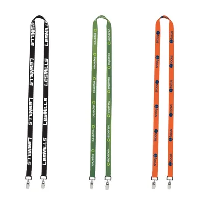IMPORT Rush 1/2" Dye-Sublimated 2-Ended Lanyard with Dual Sewn Silver Metal Split-Ring