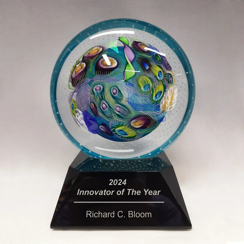 Art Glass Disc- Seascape - Seascape 8"H