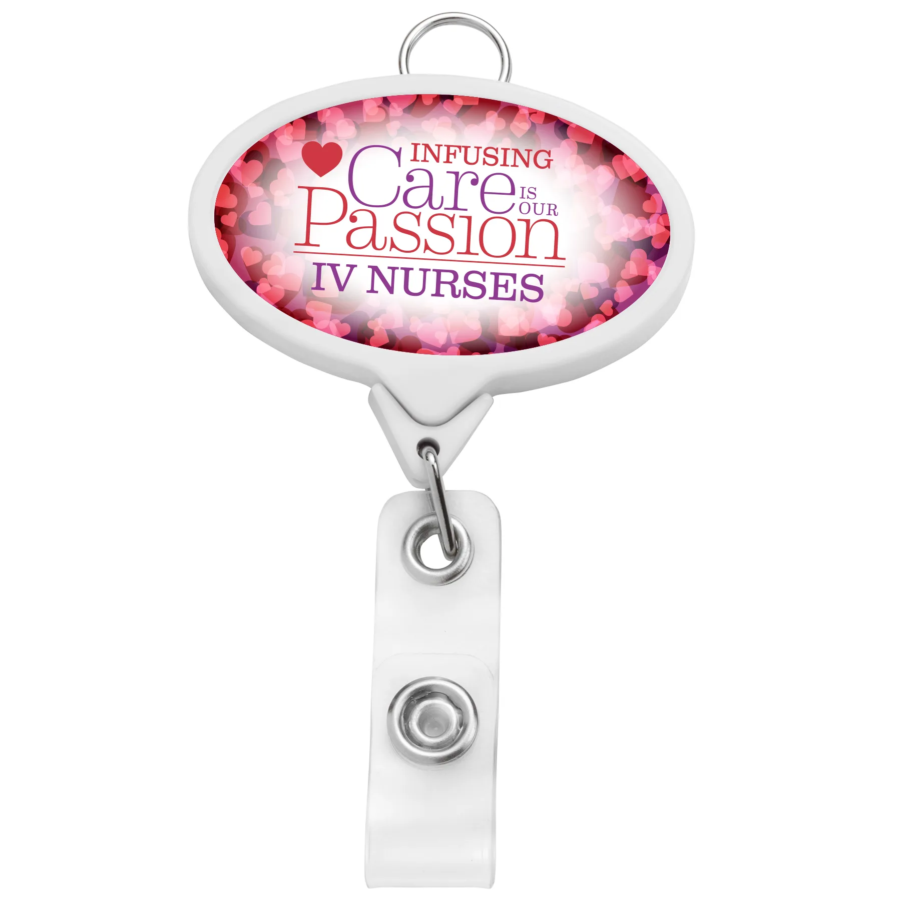 Jumbo Oval Retractable Badge Reel w/lanyard attachment view 6