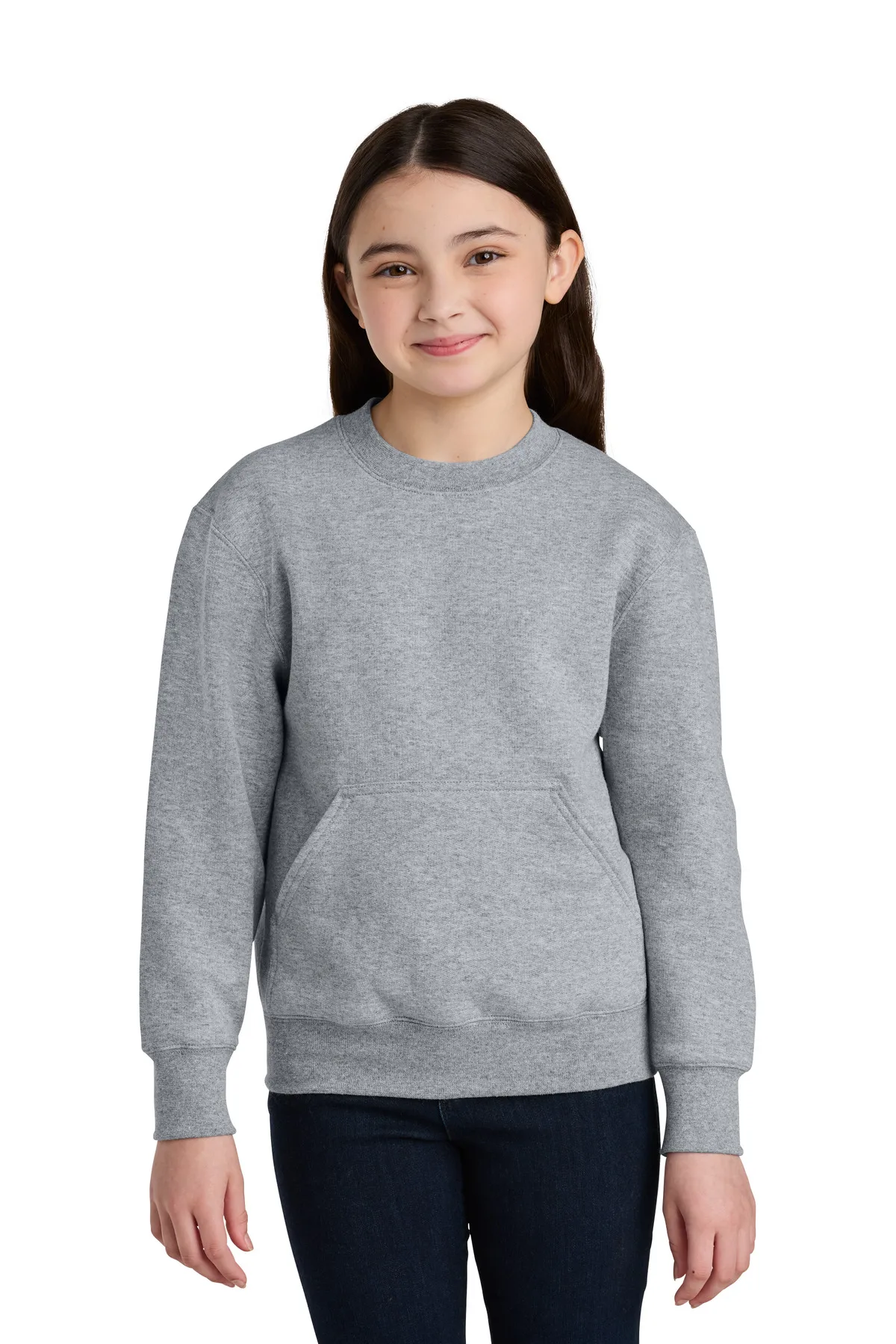 Port & Co™ Youth Core Fleece Crewneck Pocket Sweatshirt