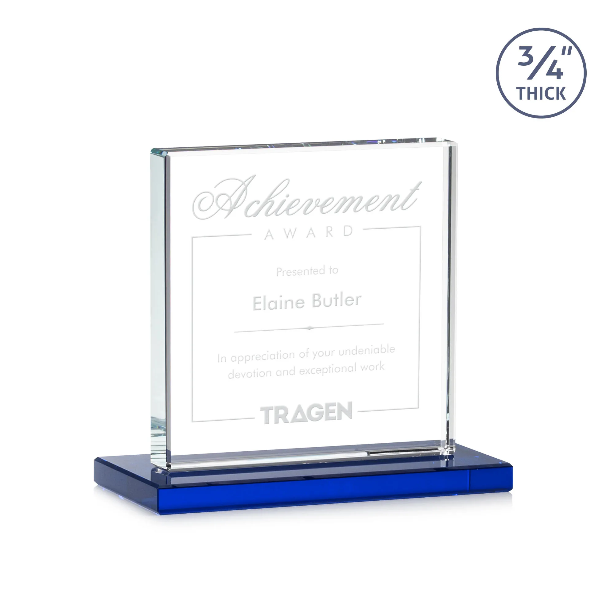 Deep Etch, Standard base, Blue, 6" x 5.375" x 3"