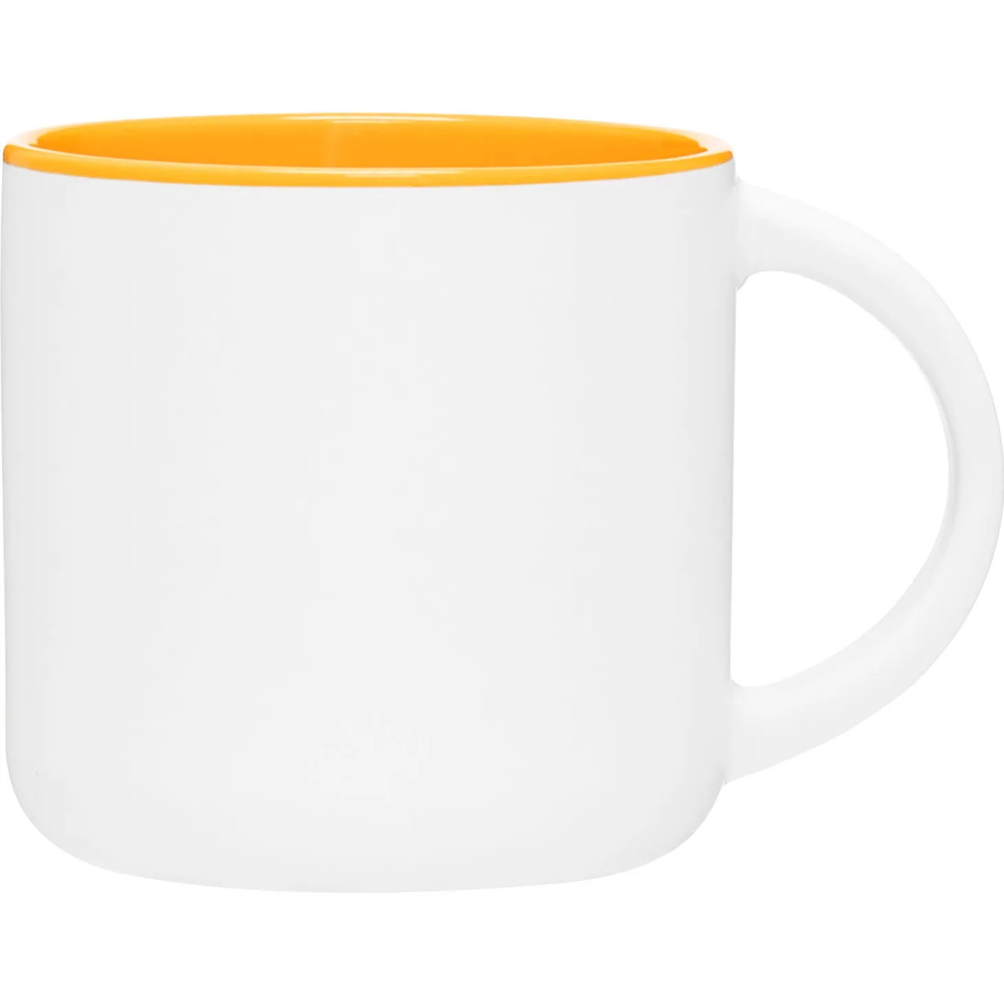 14 oz Minolo Ceramic Mug (Matte White/Yellow) view 2