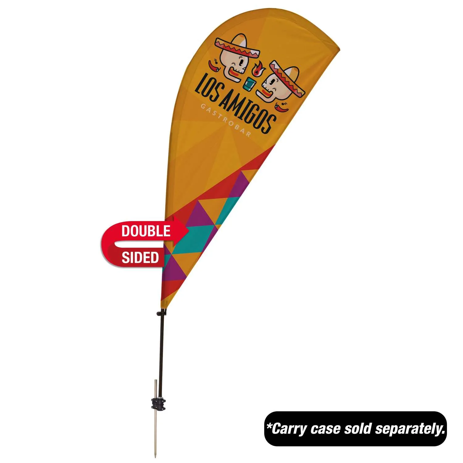 6.5' Value Teardrop Sail Sign Flag - 2-Sided with Spike