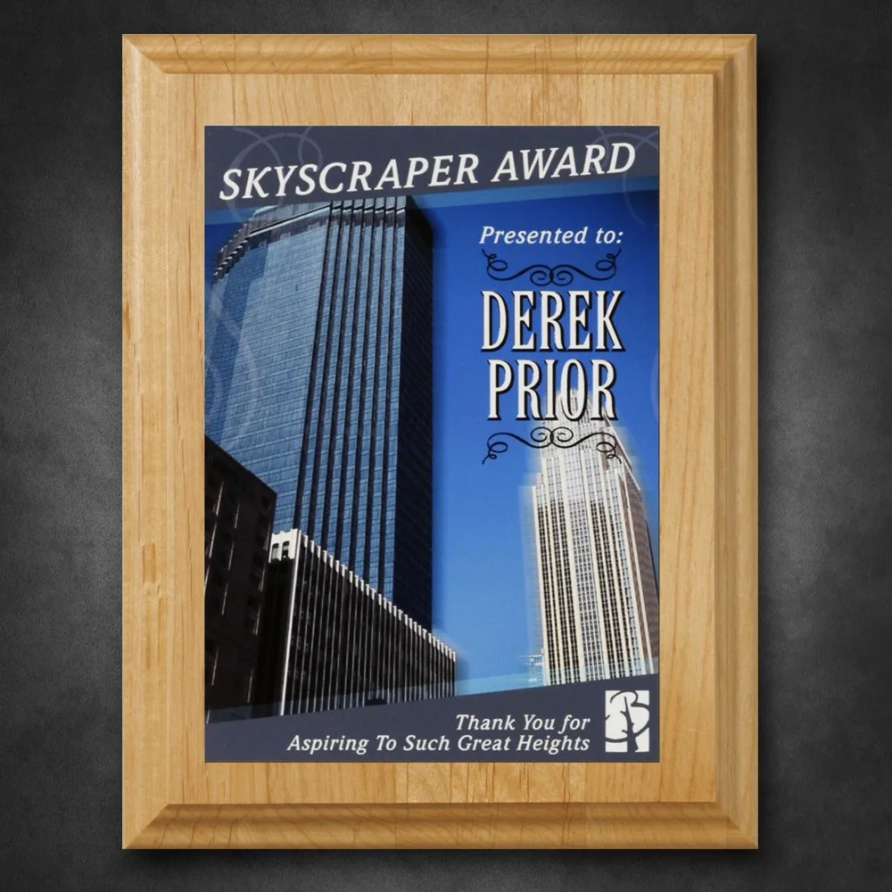 Alder Wood Plaque 7" x 9" with Sublimated Plate