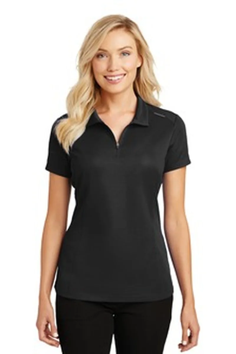 Port Authority® Women's Pinpoint Mesh Zip Polo.