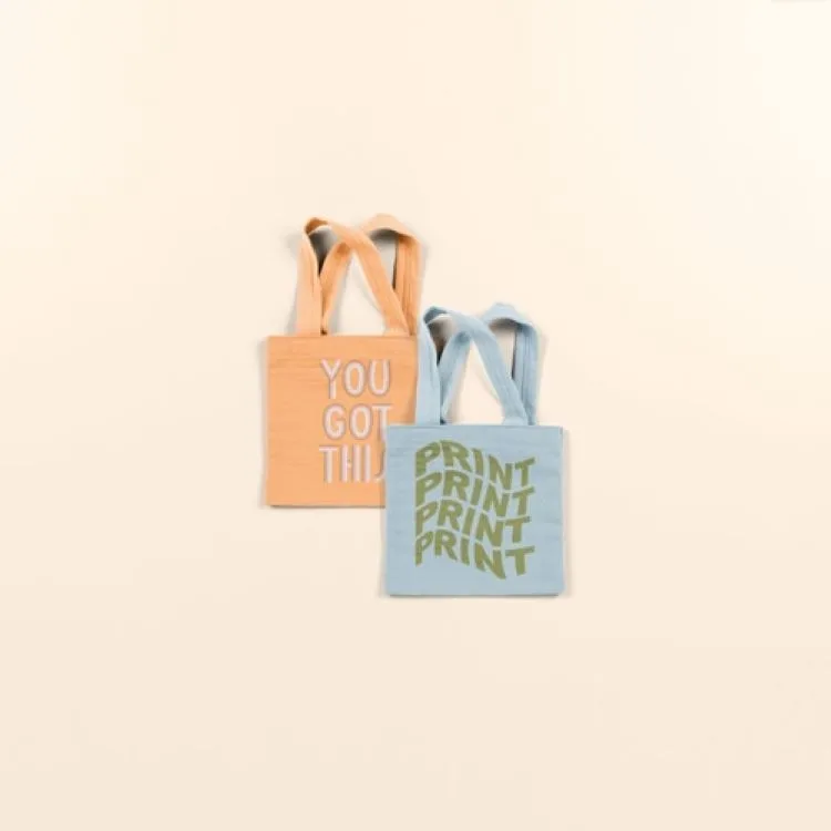 Continued Itty Bitty Colored Canvas/Denim Tote