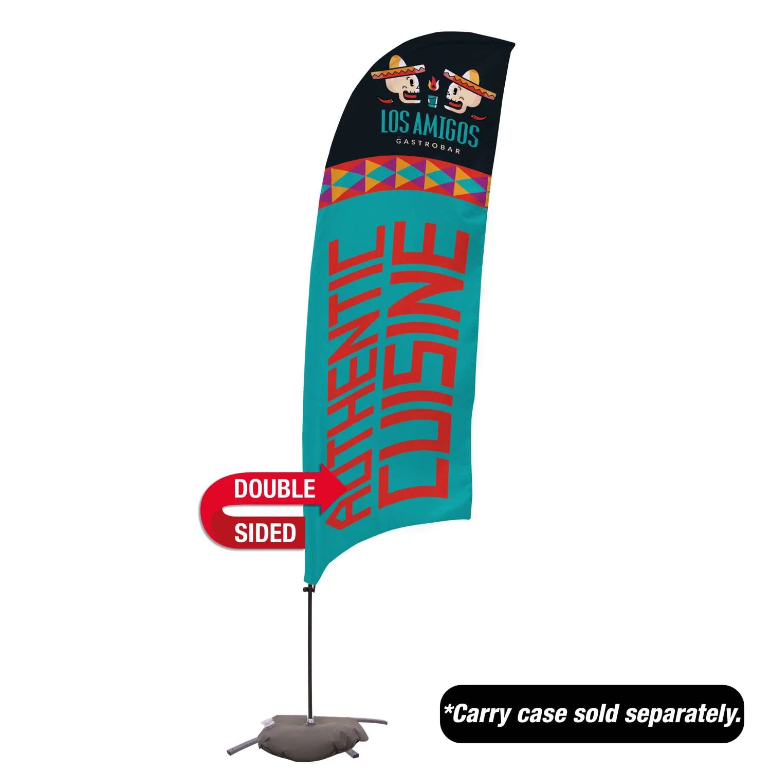10.5' Value Razor Sail Sign Flag - 2-Sided with Cross Base