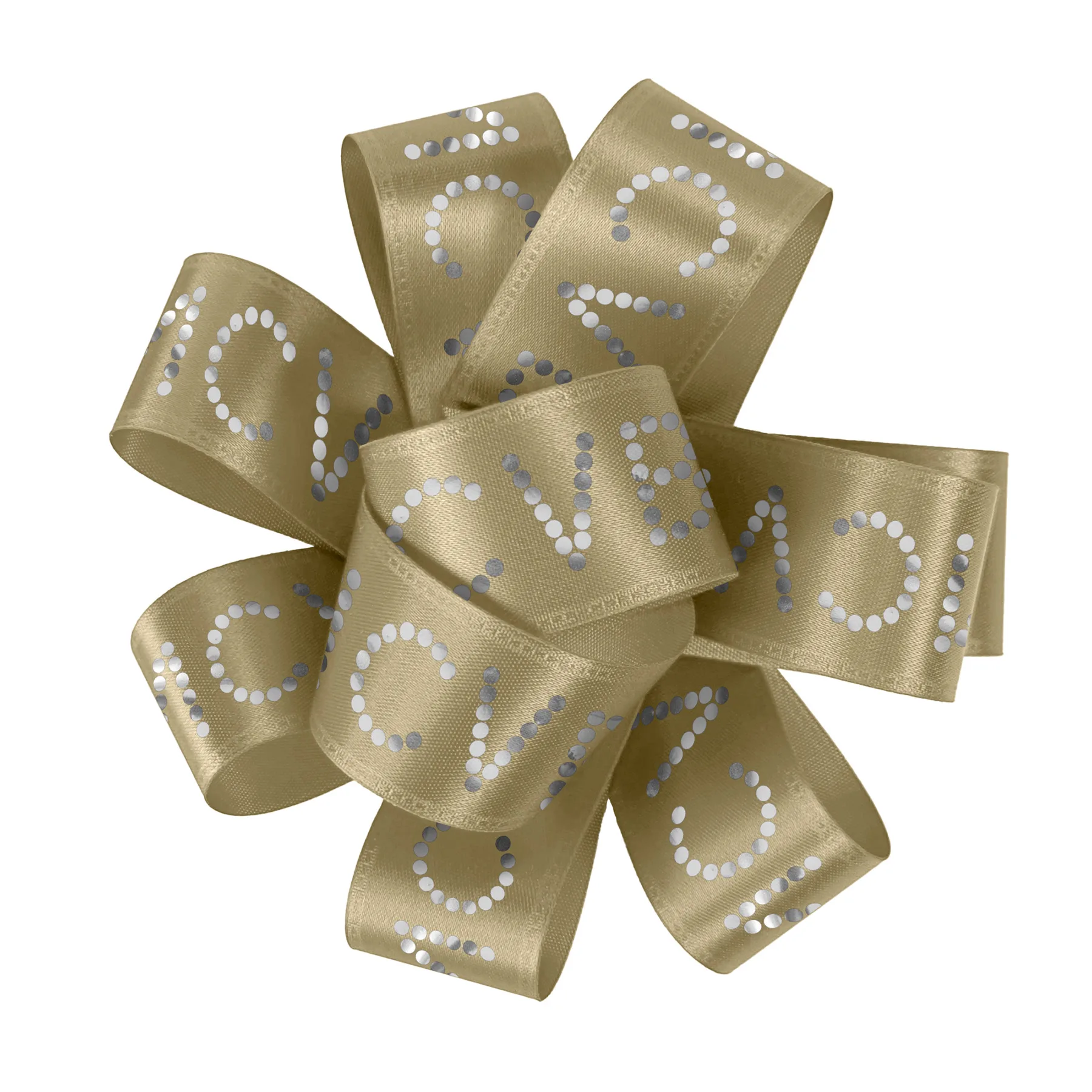 1" Badge Satin Bow - Sparkle