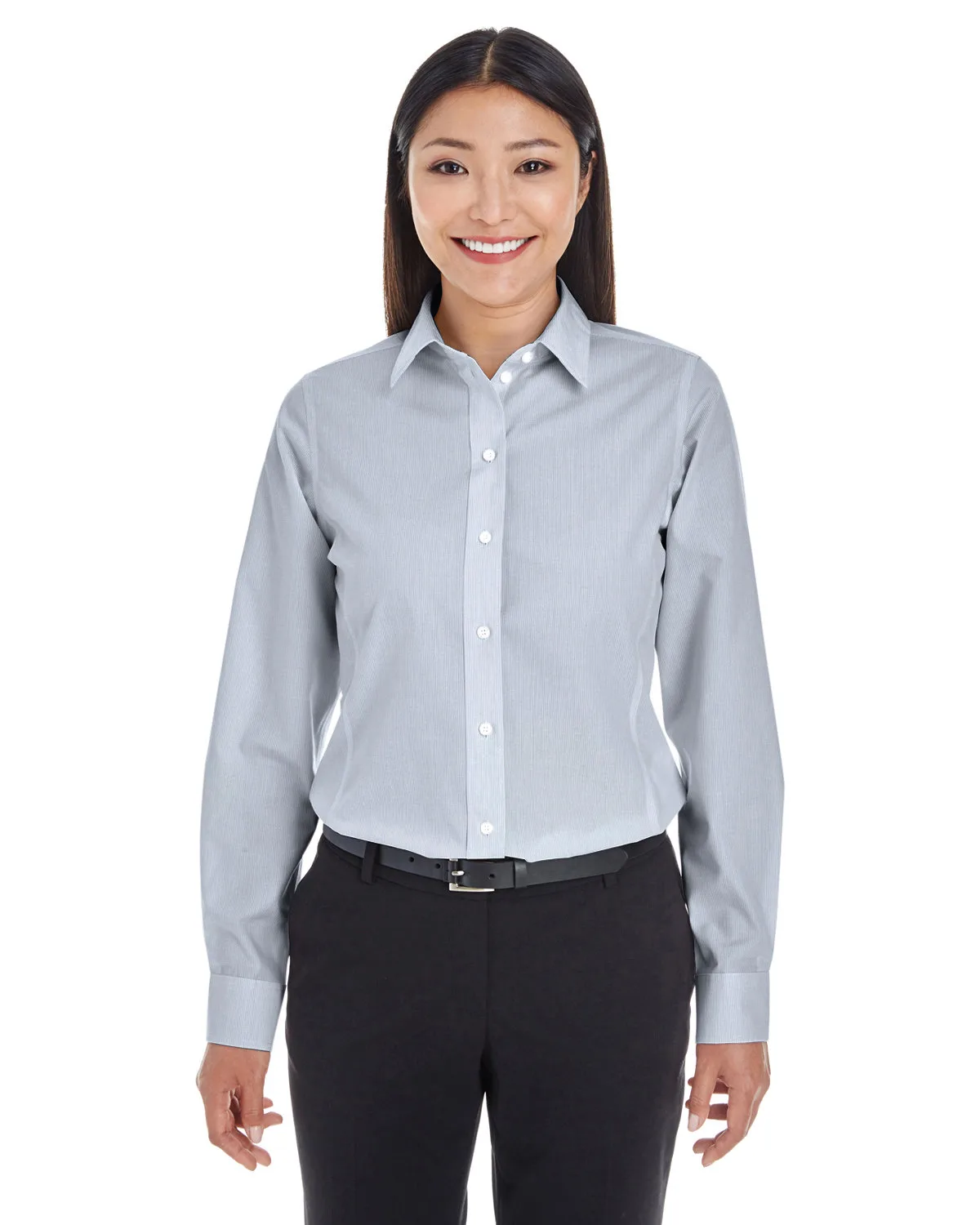 Devon and Jones Ladies' Crown Collection® Striped Woven Shirt view 2