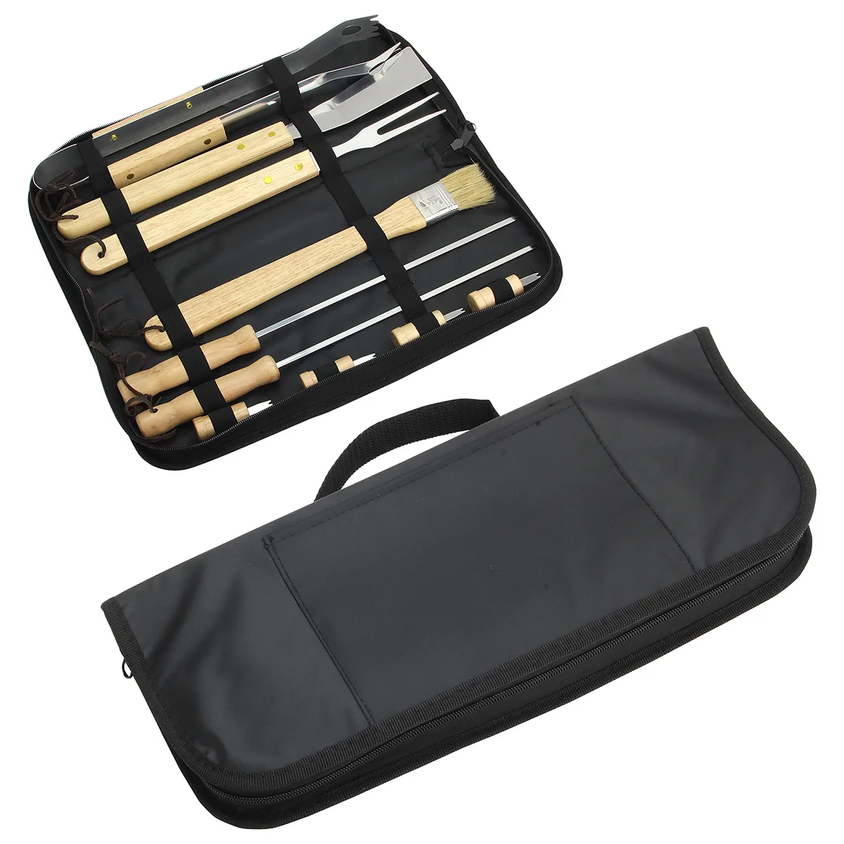 Redwood 10-piece Stainless Steel BBQ Set with Carrying Bag view 2