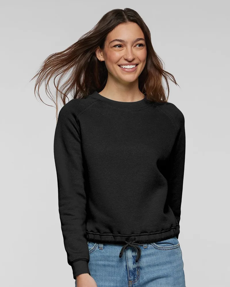LAT® Women's Relaxed 3-End Boxy Fleece Crewneck Sweatshirt view 2