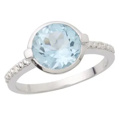 Jilco Inc Blue Topaz & Diamond Accent Ring - Size 7