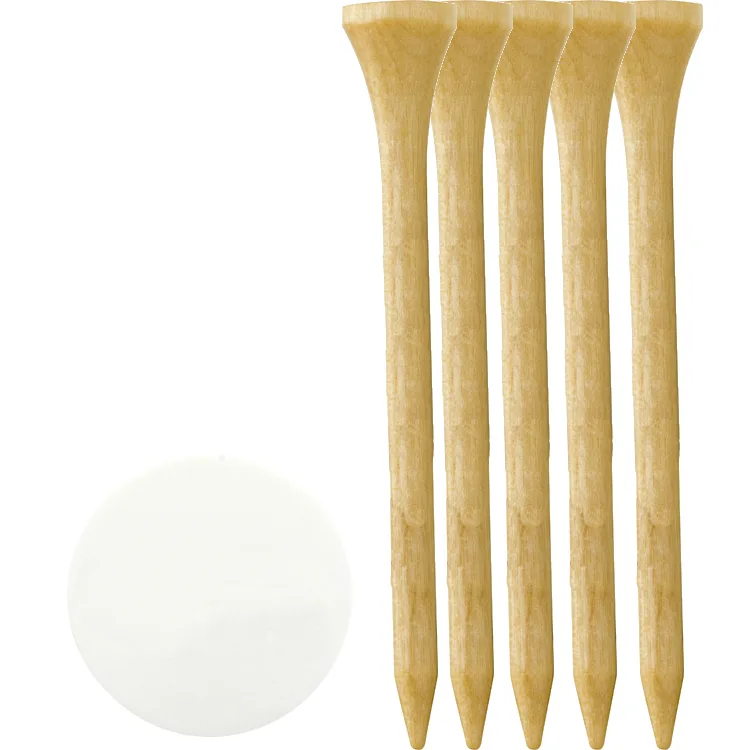 5 Wood Golf Tees and Ball Marker view 2