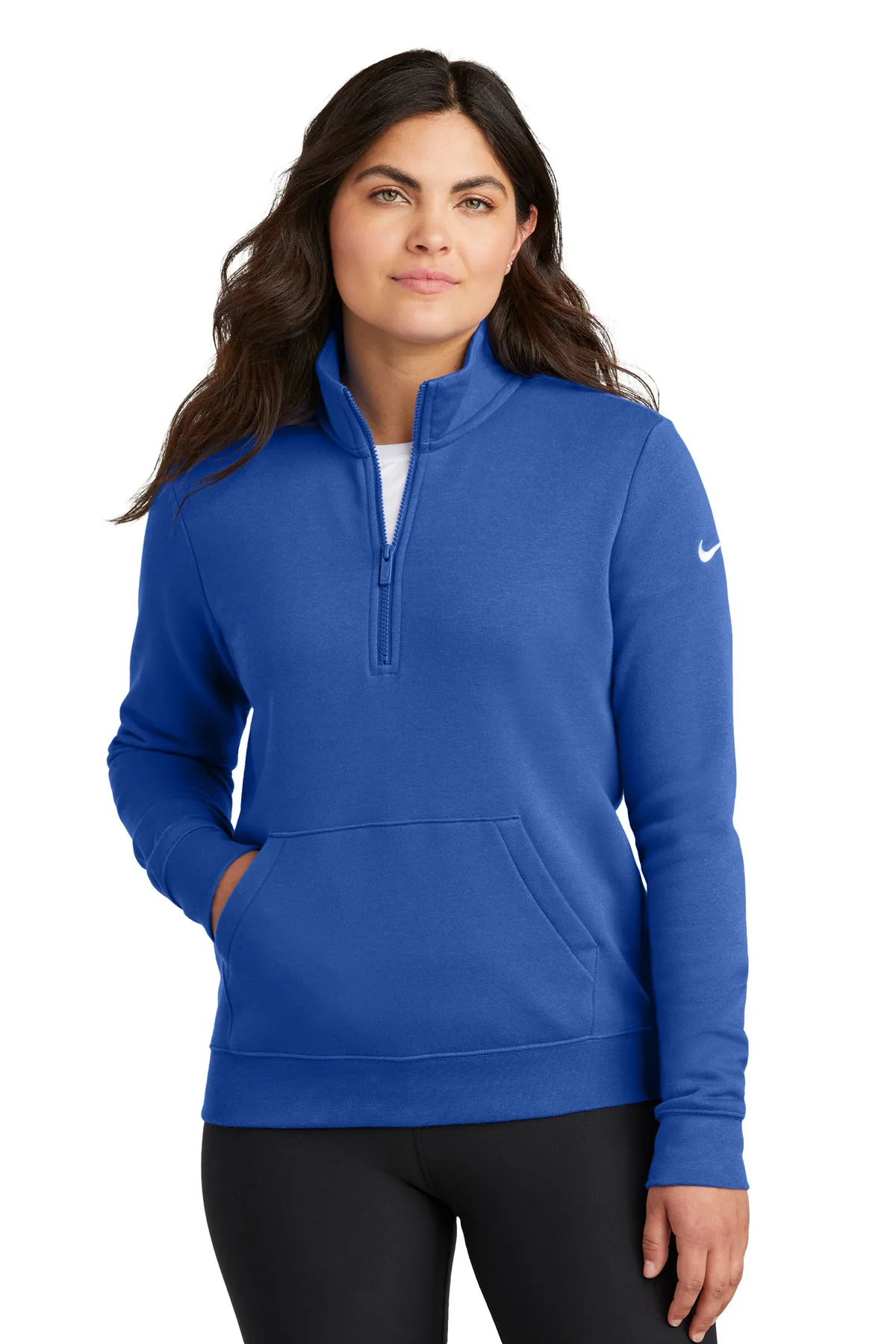 Nike Women's Club Fleece Sleeve Swoosh 1/2-Zip view 3
