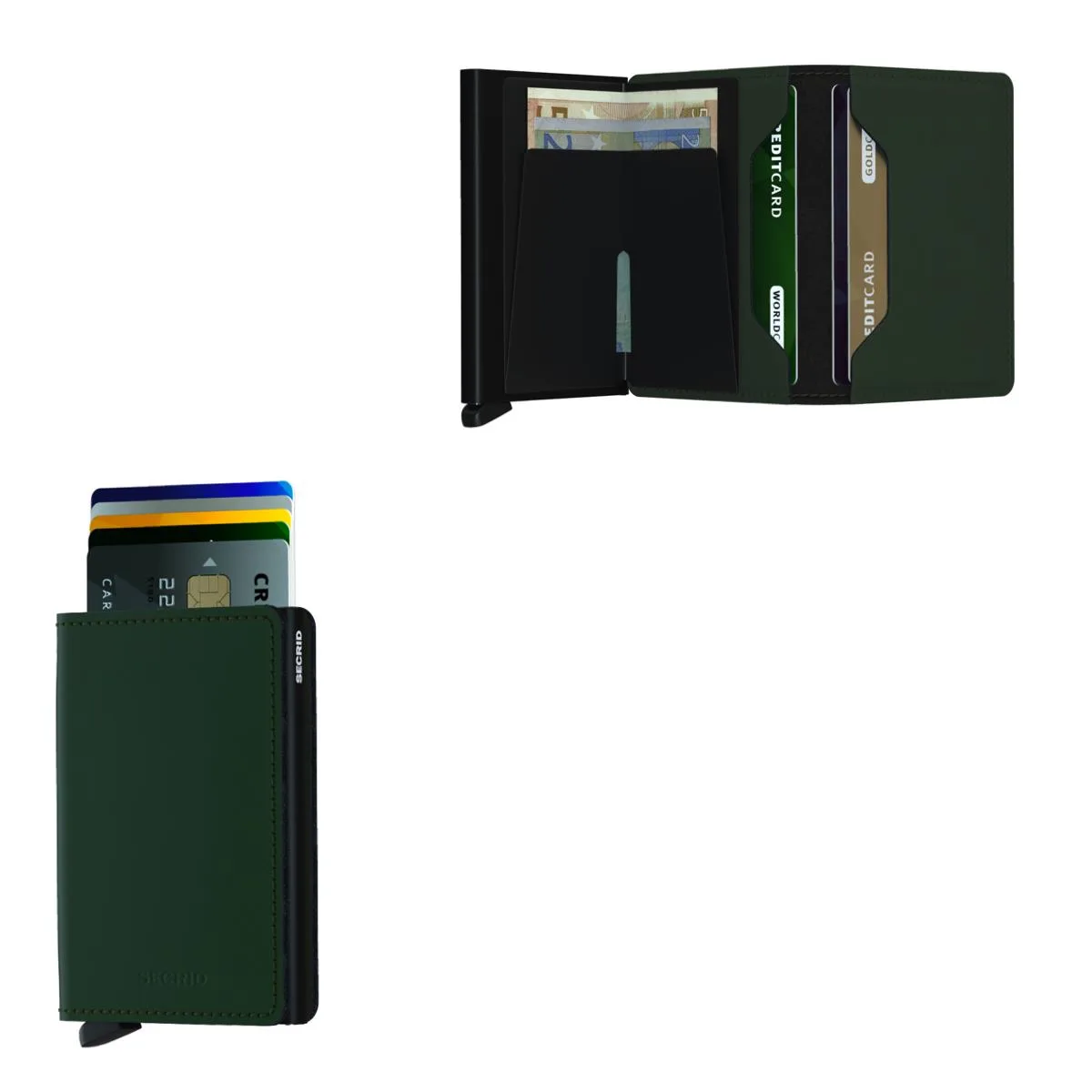 Secrid Slimwallet Matte Leather - Green/Black