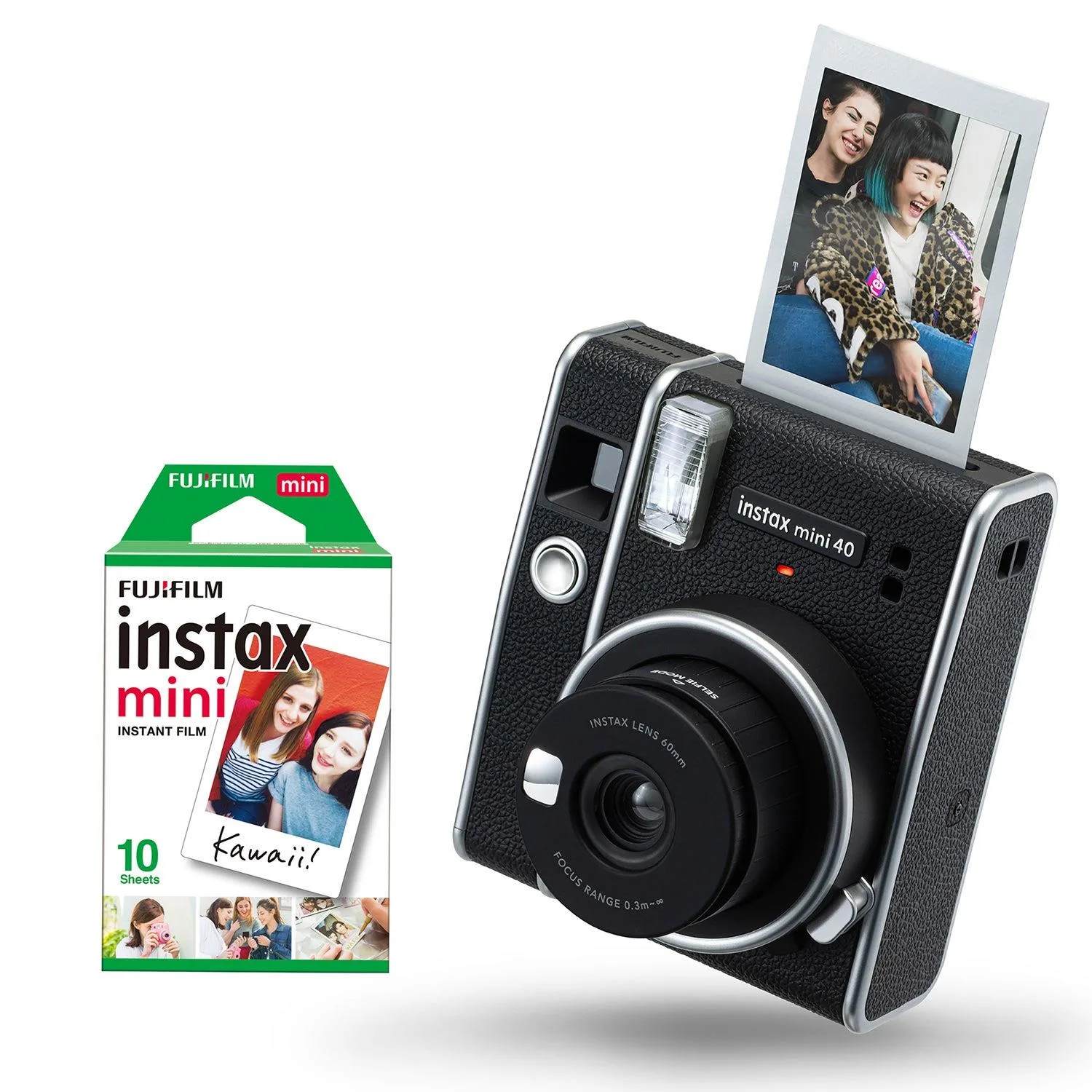 FujiFilm Instax Mini 40 Instant Camera W/ 10 Count Film Black