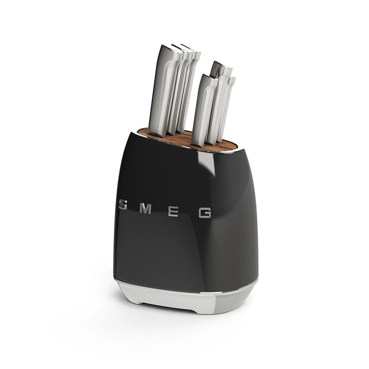 Smeg 50's Retro-Style 7 Piece Black Knife Block Set