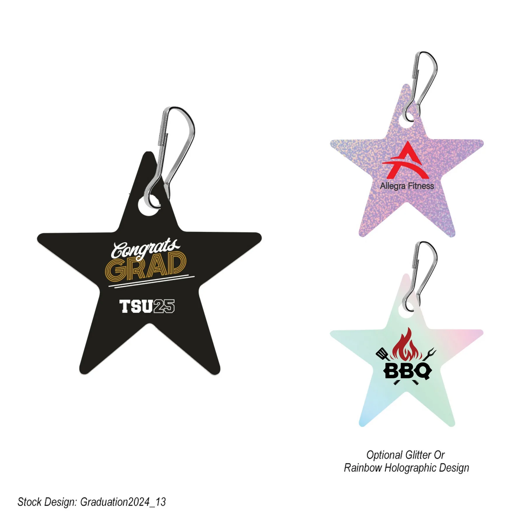 Acrylic Zipper Pull - Star view 2