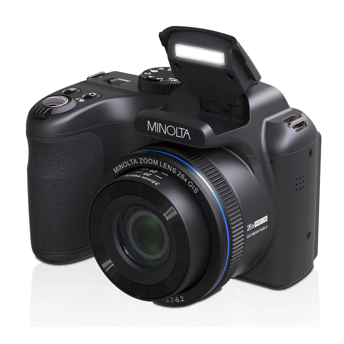 Minolta 20Mp Fhd 26X Optical Zoom Bridge Camera - Black