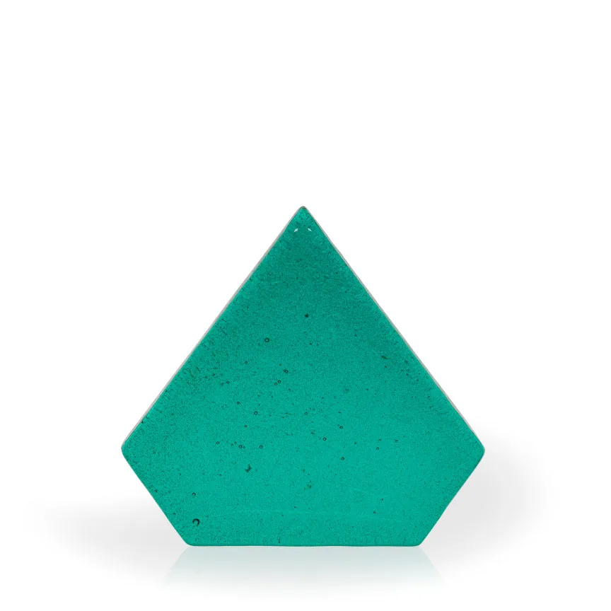 Wesley Brilliant Teal Diamond Recycled Glass Award, 7" view 2