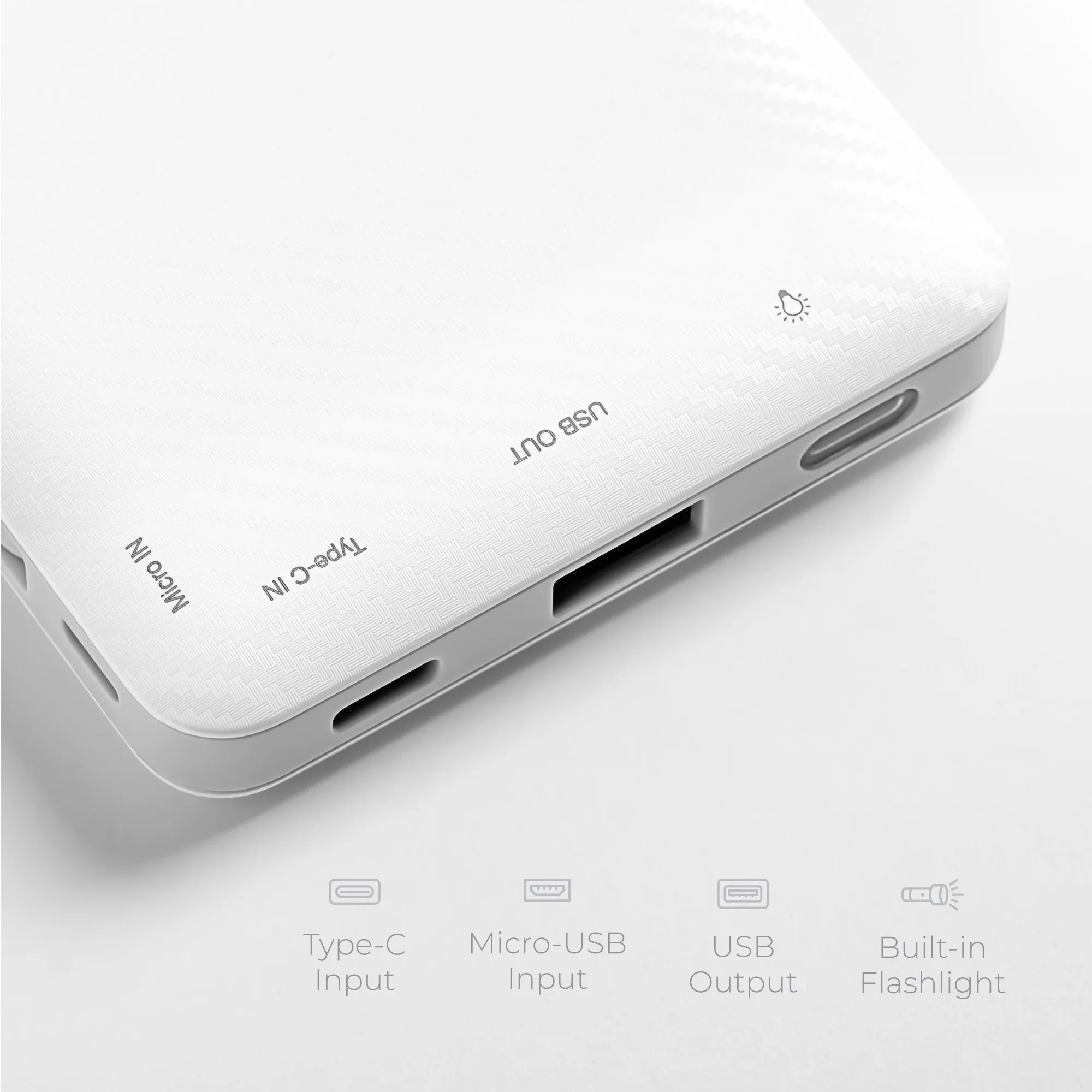 10,000 mAh Built in Cables Power Bank view 4