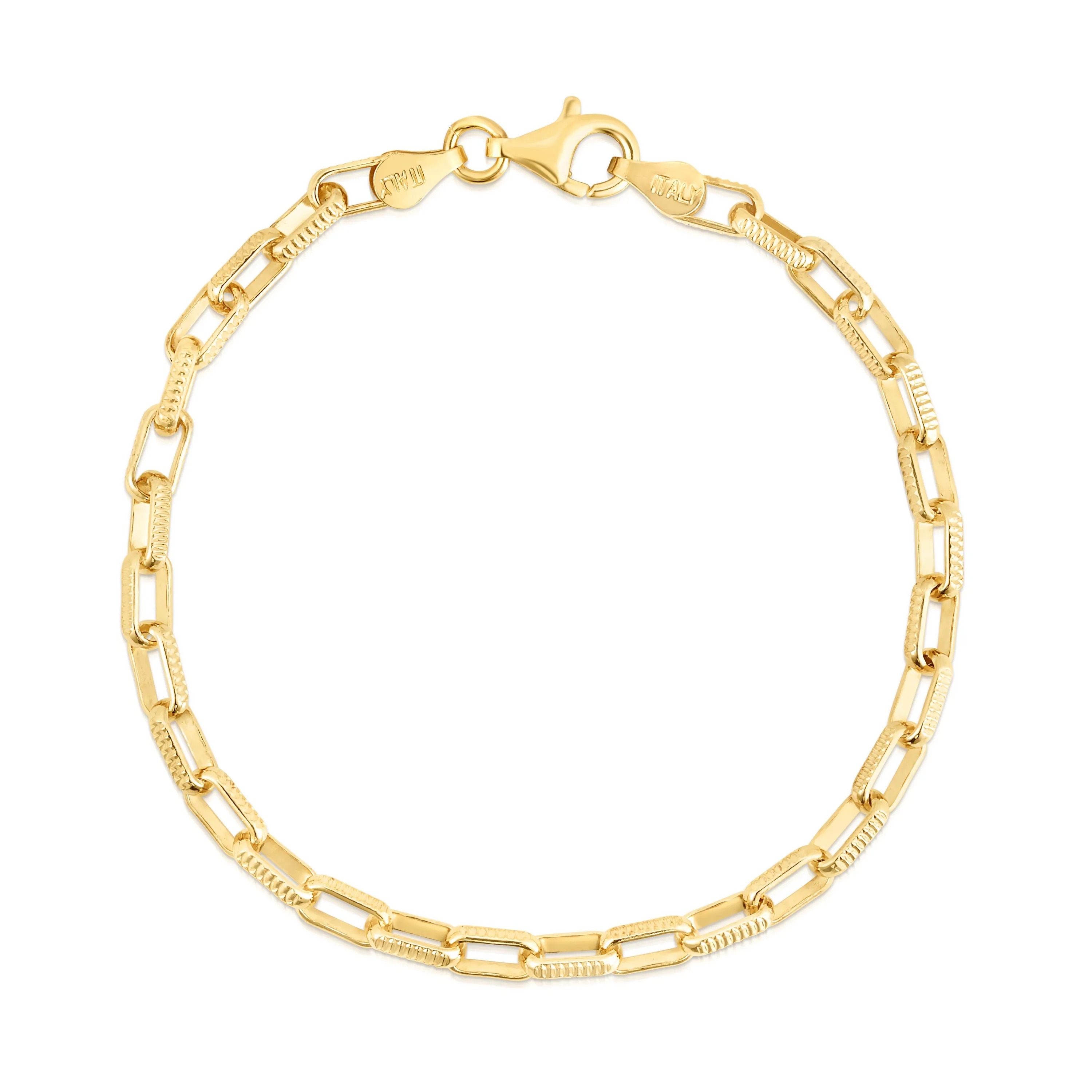 Jilco Inc Diamond Cut Paperclip Bracelet