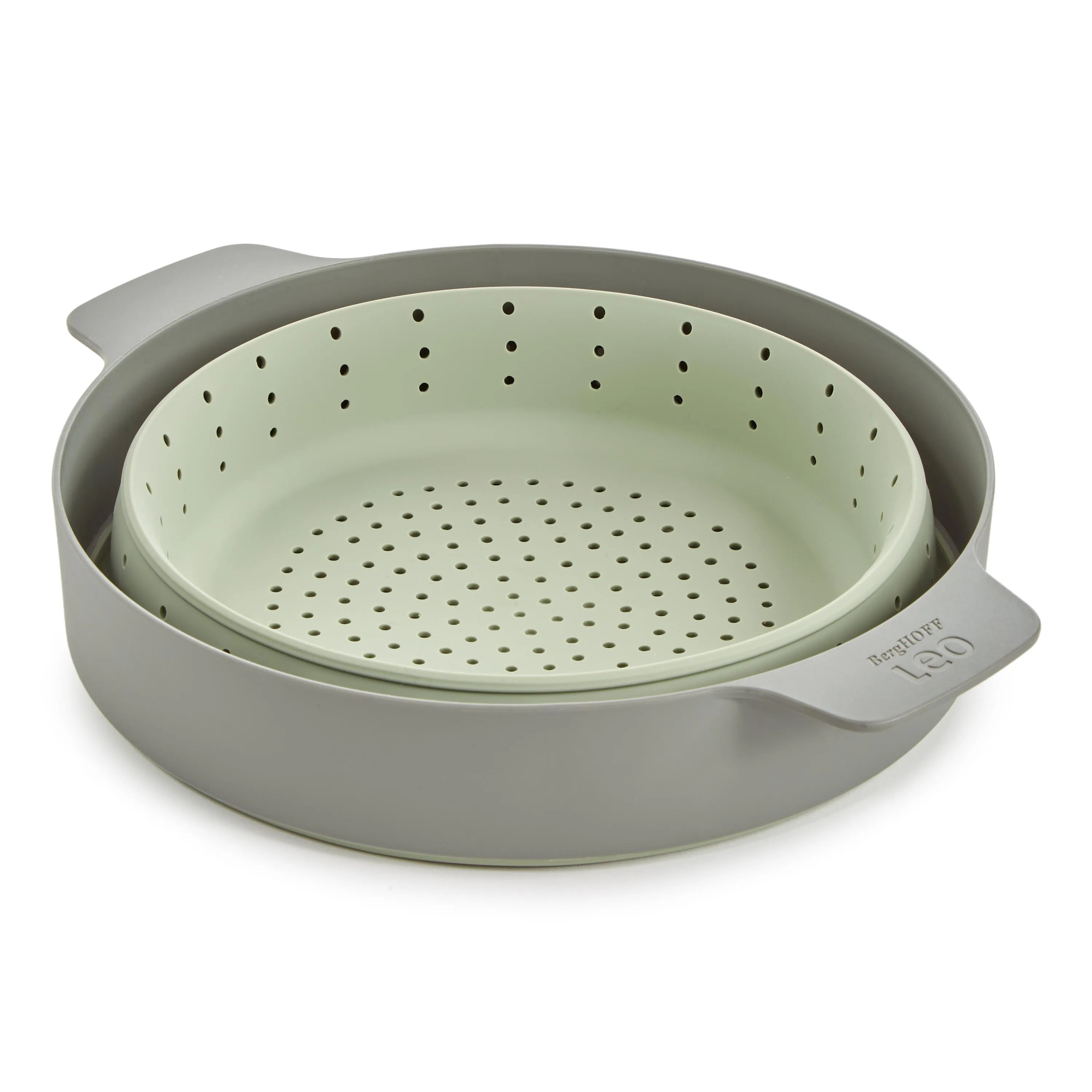 BergHoff Leo Balance 2-In-1 Steamer & Strainer, 10", Sage & Moonmist
