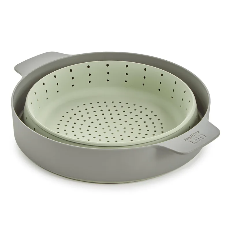 BergHoff Leo Balance 2-In-1 Steamer & Strainer, 10", Sage & Moonmist