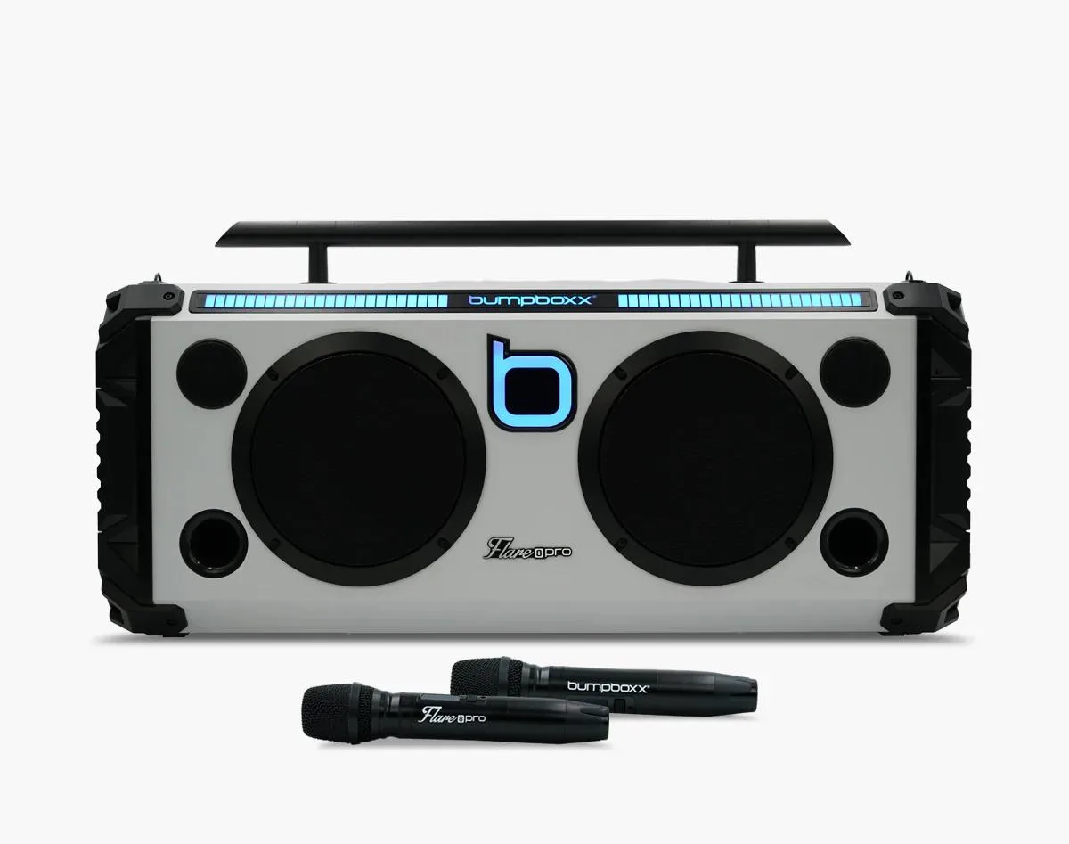 Bumpboxx Flare8 Pro Bluetooth Boombox White