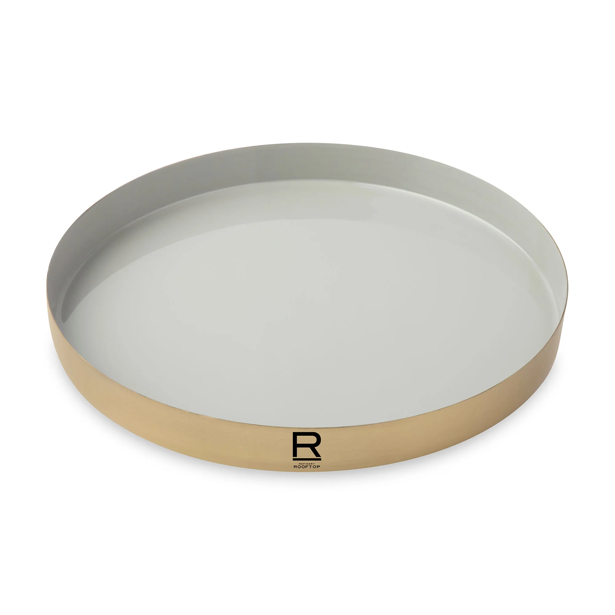 Be Home® Luxe Round Enamel Tray - Moonbeam-Matte Gold