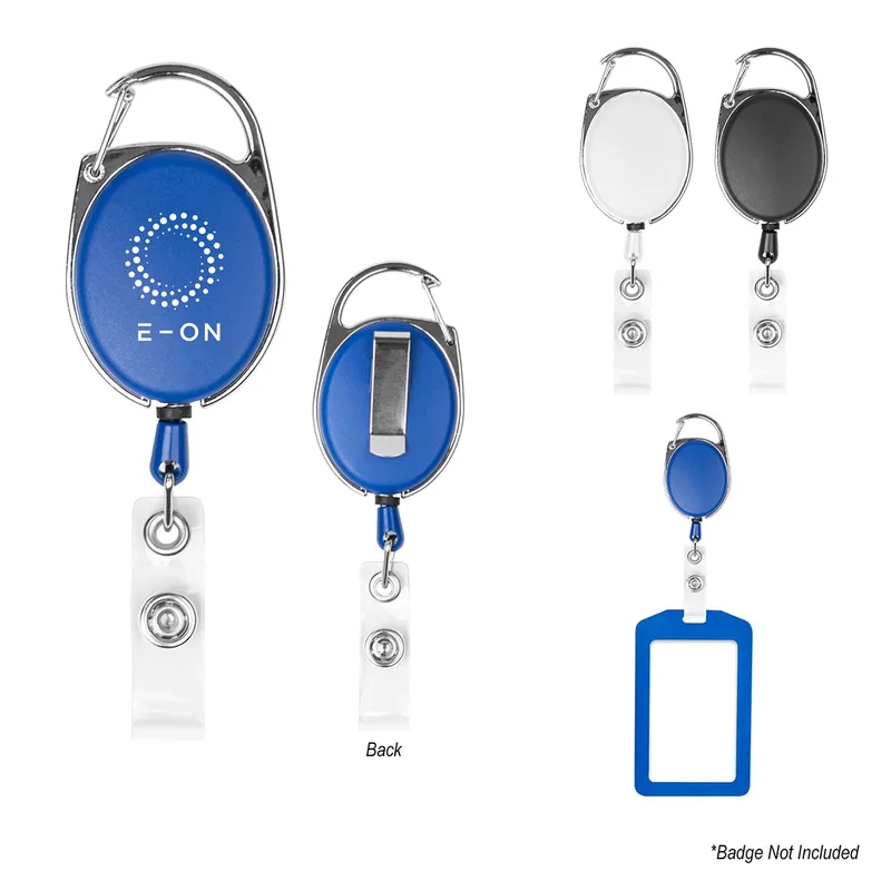 Retractable Badge Holder With Carabiner view 2
